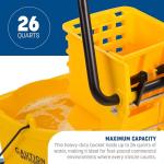 Red Mop Bucket with Side-Press Wringer, 26 Quarts