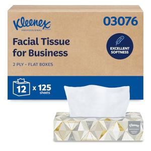 Kimberly-Clark Facial Tissue, 125 Sheets, Case of 12