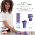 LOLA Eco-Friendly Swedish Dishcloth Roll, 30 Pack