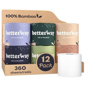 Betterway Bamboo 3-Ply Toilet Paper 12 Rolls