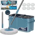 4-Chamber Spin Mop and Bucket Set with Replacement Heads