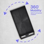 Heavy-Duty 3-Shelf Utility Push Cart, 300 lbs Capacity