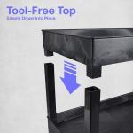 Heavy-Duty 3-Shelf Utility Push Cart, 300 lbs Capacity