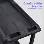 Heavy-Duty 3-Shelf Utility Push Cart, 300 lbs Capacity