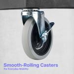 Heavy-Duty 3-Shelf Utility Push Cart, 300 lbs Capacity