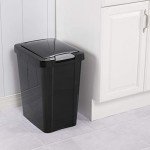 Sterilite 7.5 Gallon Black TouchTop Wastebasket