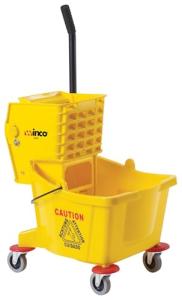 Winco Yellow 26 Quart Mop Bucket with Wheels
