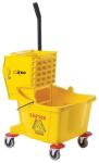 Winco Yellow 26 Quart Mop Bucket with Wheels