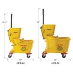 Winco Yellow 26 Quart Mop Bucket with Wheels