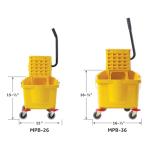 Winco Yellow 26 Quart Mop Bucket with Wheels