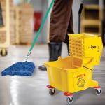 Winco Yellow 26 Quart Mop Bucket with Wheels