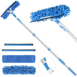 2-in-1 Window Squeegee with Extendable Pole