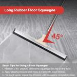 60" Heavy-Duty Floor Squeegee Broom with Rubber Blade