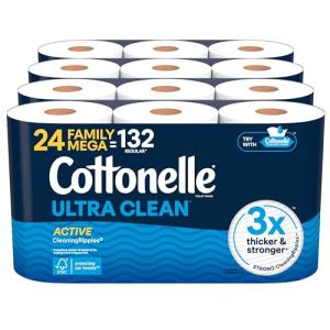 Cottonelle Ultra Clean Toilet Paper, 24 Mega Rolls
