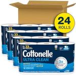 Cottonelle Ultra Clean Toilet Paper, 24 Mega Rolls