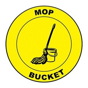 Yellow Anti-Slip Mop Bucket Floor Decals - 17