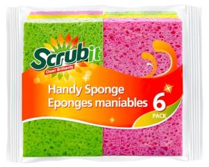 SCRUBIT Cellulose Kitchen Scrub Sponges - 6 Pack
