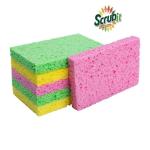 SCRUBIT Cellulose Kitchen Scrub Sponges - 6 Pack
