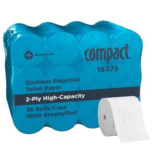 Coreless 2-Ply Recycled Toilet Paper - 36 Rolls