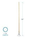 Boardwalk 60" Spring Grip Metal Mop Handle