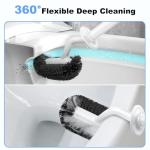 Curved Toilet Bowl Brush Holder Set - White