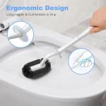 Curved Toilet Bowl Brush Holder Set - White