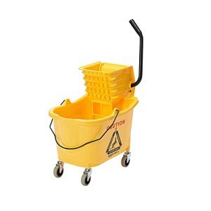 Amazon Basics Commercial Mop Bucket on Wheels, Yellow