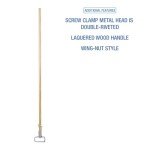 Boardwalk 60" Spring Grip Metal Mop Handle