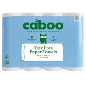 Caboo Eco-Friendly 2-Ply Paper Towels, 8 Rolls