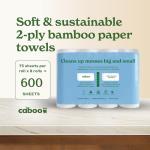 Caboo Eco-Friendly 2-Ply Paper Towels, 8 Rolls