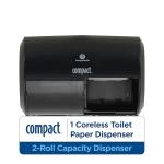 High-Capacity Coreless Toilet Paper Dispenser - Black