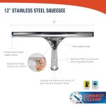 Unger 12” Stainless Steel Window Cleaning Squeegee