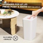 3 Pack 10L Small Trash Cans with Lids