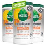 Seventh Generation Lemongrass Disinfecting Wipes - 70 Count