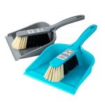 MR. SIGA Blue & Grey Dustpan and Brush Set