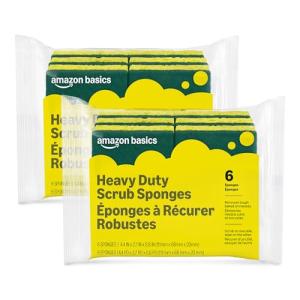 Heavy Duty Sponges – 6 Pack by Amazon Basics