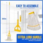 Blue Loop-End Wet Mop with Adjustable Handle