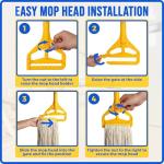 Blue Loop-End Wet Mop with Adjustable Handle