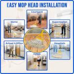 Blue Loop-End Wet Mop with Adjustable Handle