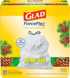 Glad ForceFlex 13 Gal Kitchen Trash Bags, 110 Ct