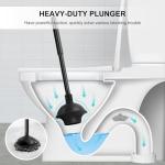 Toilet Brush and Plunger Set - Heavy Duty Black