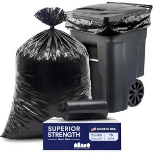 Heavy Duty Extra Large Black Trash Bags 15 Count