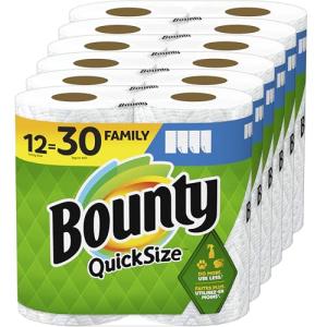 Bounty Quick-Size White Paper Towels - 12 Rolls