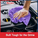 USANOOKS 12-Pack Microfiber Cleaning Cloths - Purple