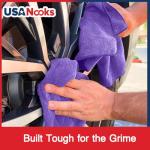 USANOOKS 12-Pack Microfiber Cleaning Cloths - Purple