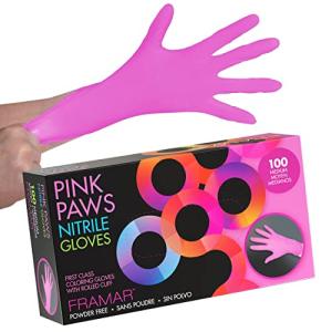 Pink Disposable Nitrile Gloves - Medium Size