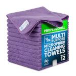 Purple Microfiber Cleaning Cloths - 12 Pack