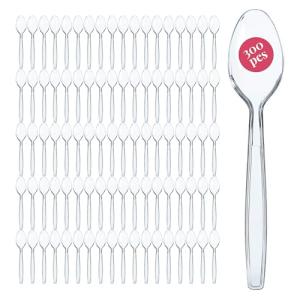 Bulk Pack of Heavy-Duty Clear Plastic Spoons