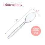 Bulk Pack of Heavy-Duty Clear Plastic Spoons