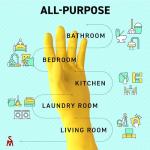 SteadMax Reusable Natural Rubber Cleaning Gloves - 3 Pack